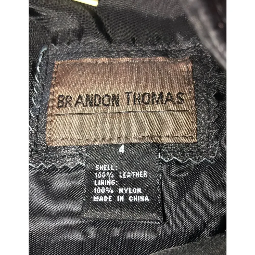 1990s Bronson Thomas Black Leather Pencil Skirt 4